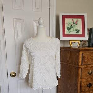 Peck & Peck Ivory Lace Lined Top - NWT